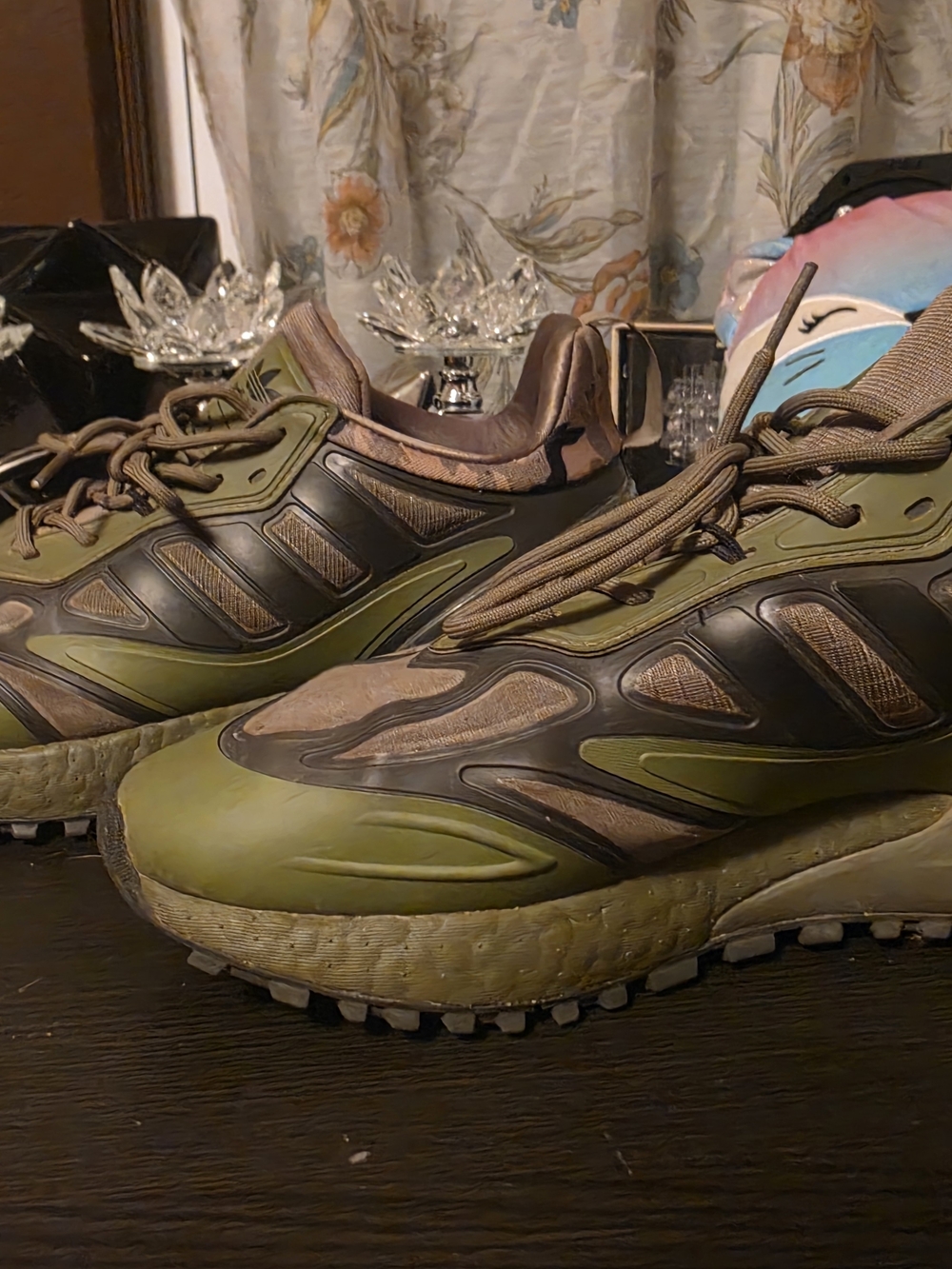 adidas Men's Olive Green and Brown Trail Sneakers